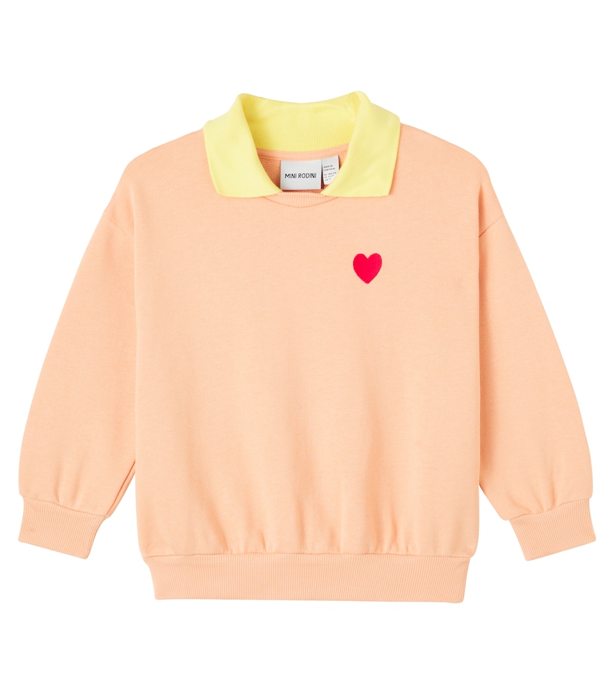 Mini Rodini Pink Heart Embroidered Cotton Sweatshirt Y 10/11 - Mytheresa