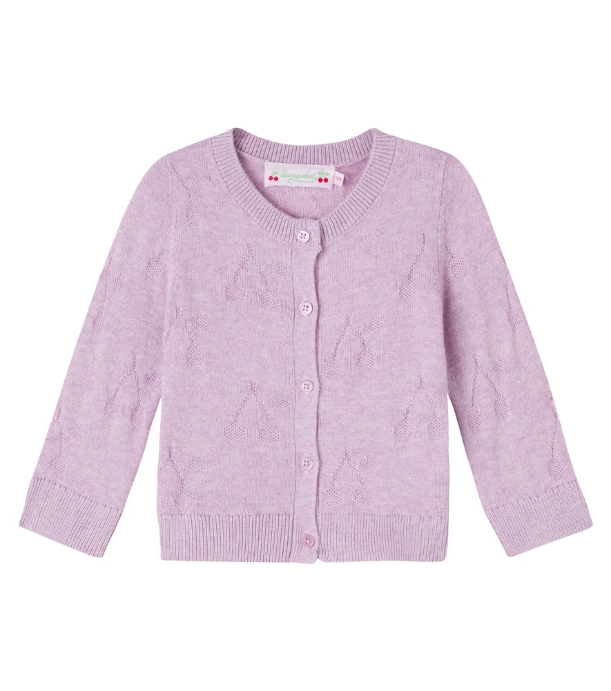 Bonpoint Baby Teyana Cotton And Cashmere Cardigan In Purple