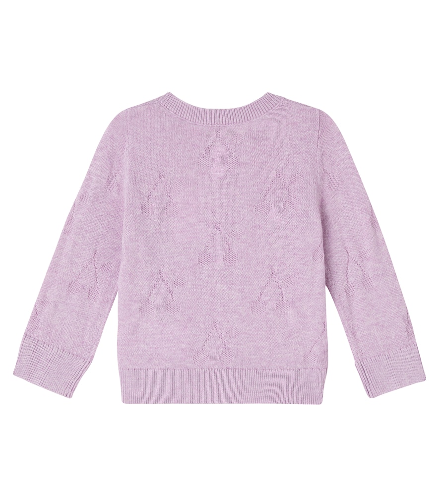 Bonpoint Baby Teyana Cotton And Cashmere Cardigan In Purple