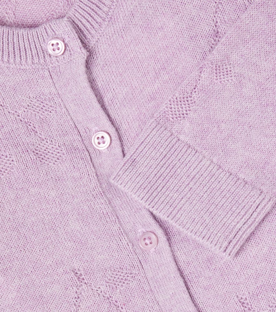 Bonpoint Baby Teyana Cotton And Cashmere Cardigan In Purple