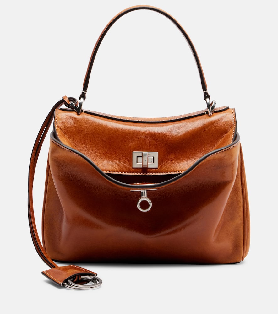Balenciaga Rodeo Mini Leather Tote Bag In Brown