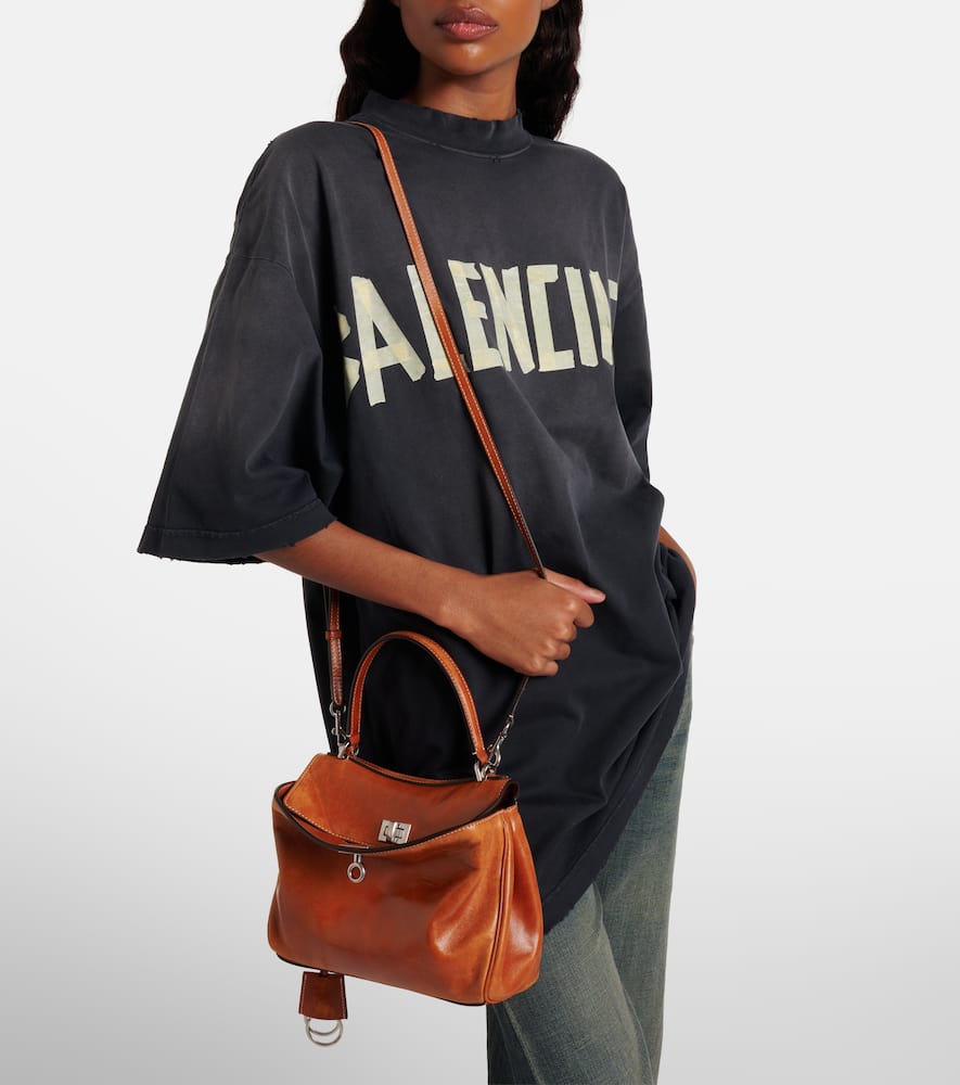 Balenciaga Rodeo Mini Leather Tote Bag In Brown