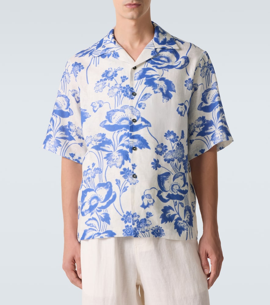  Commas Commas Floral Linen Bowling Shirt 