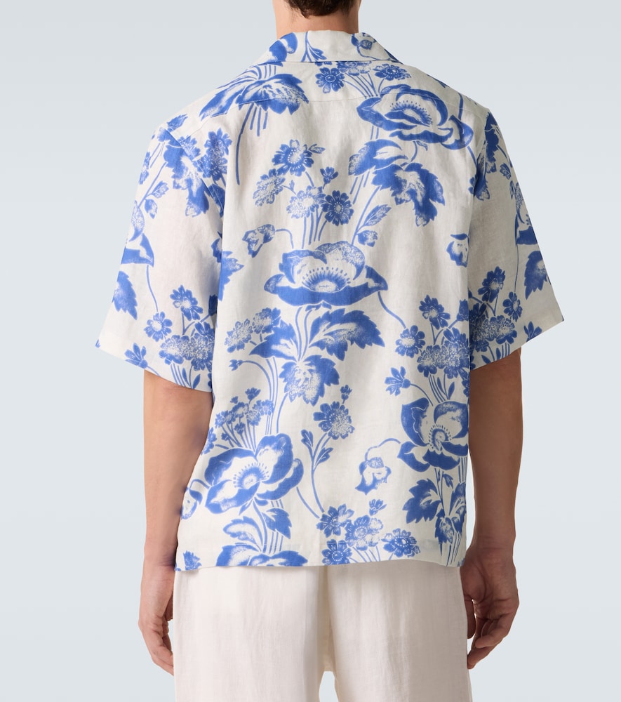  Commas Commas Floral Linen Bowling Shirt 