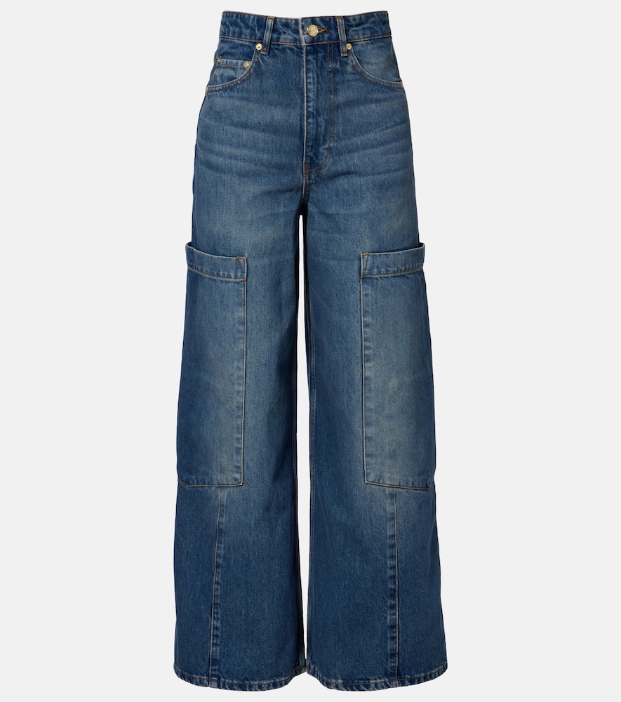 Jeans cargo a vita media