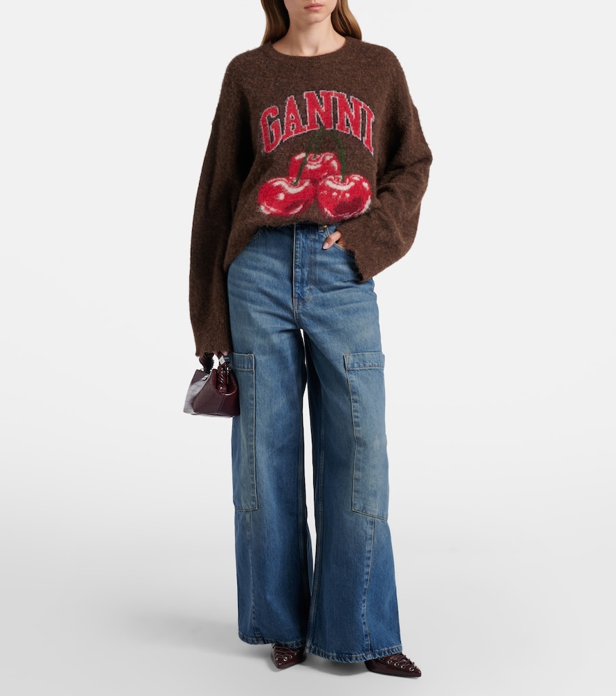 Ganni Mid-rise cargo jeans