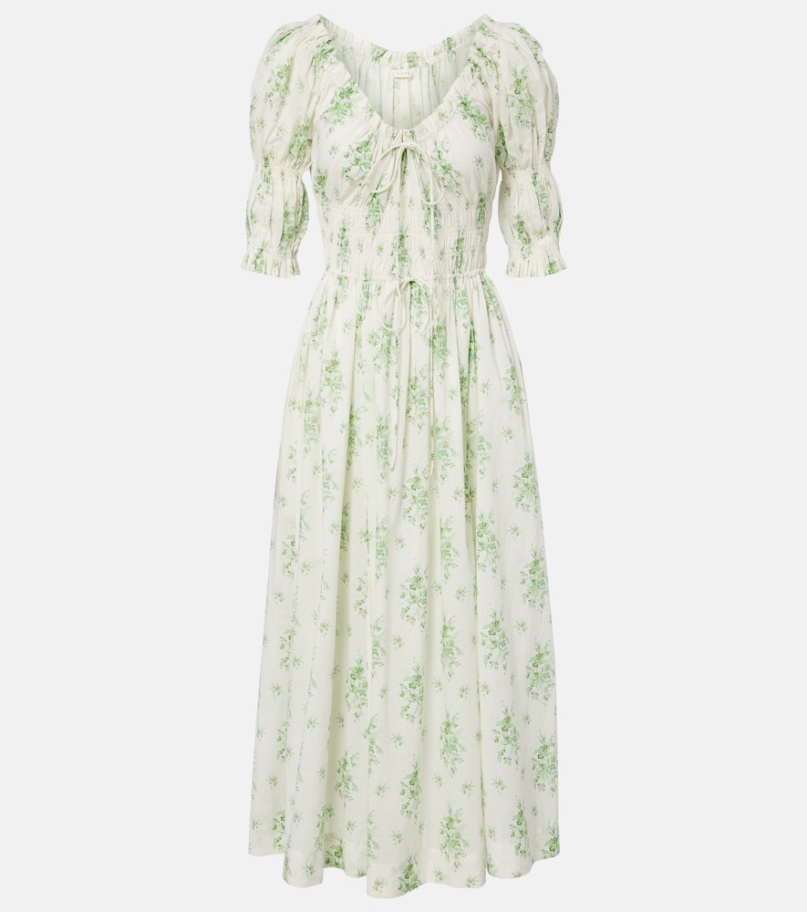 Doen Dôen Ischia gathered floral cotton midi dress