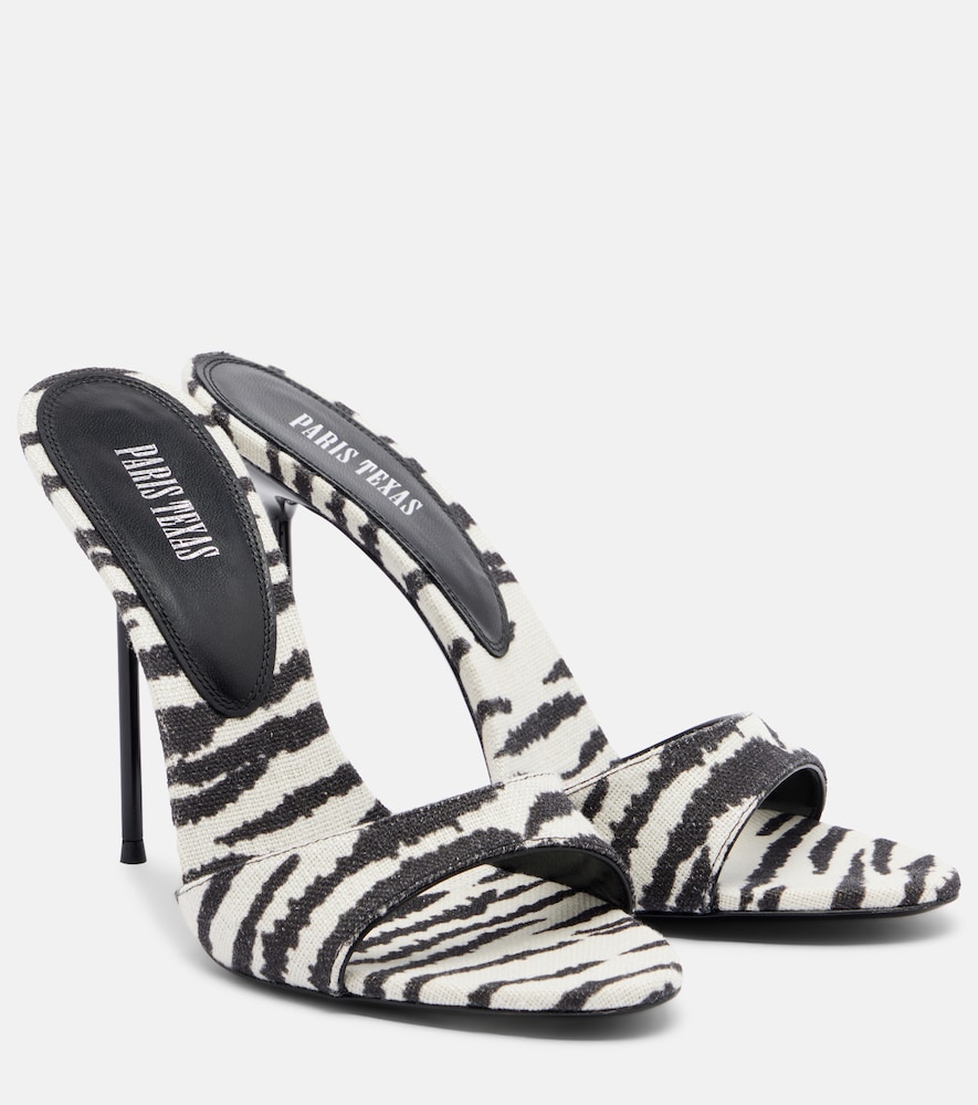 Paris Texas Donna Mules Lidia In Canvas Con Stampa Bianco Eu Taglia 39.5- Mytheresa
