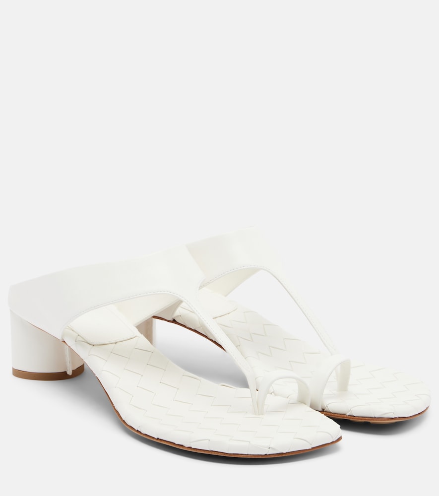 Livia Intrecciato Leather Thong Sandals