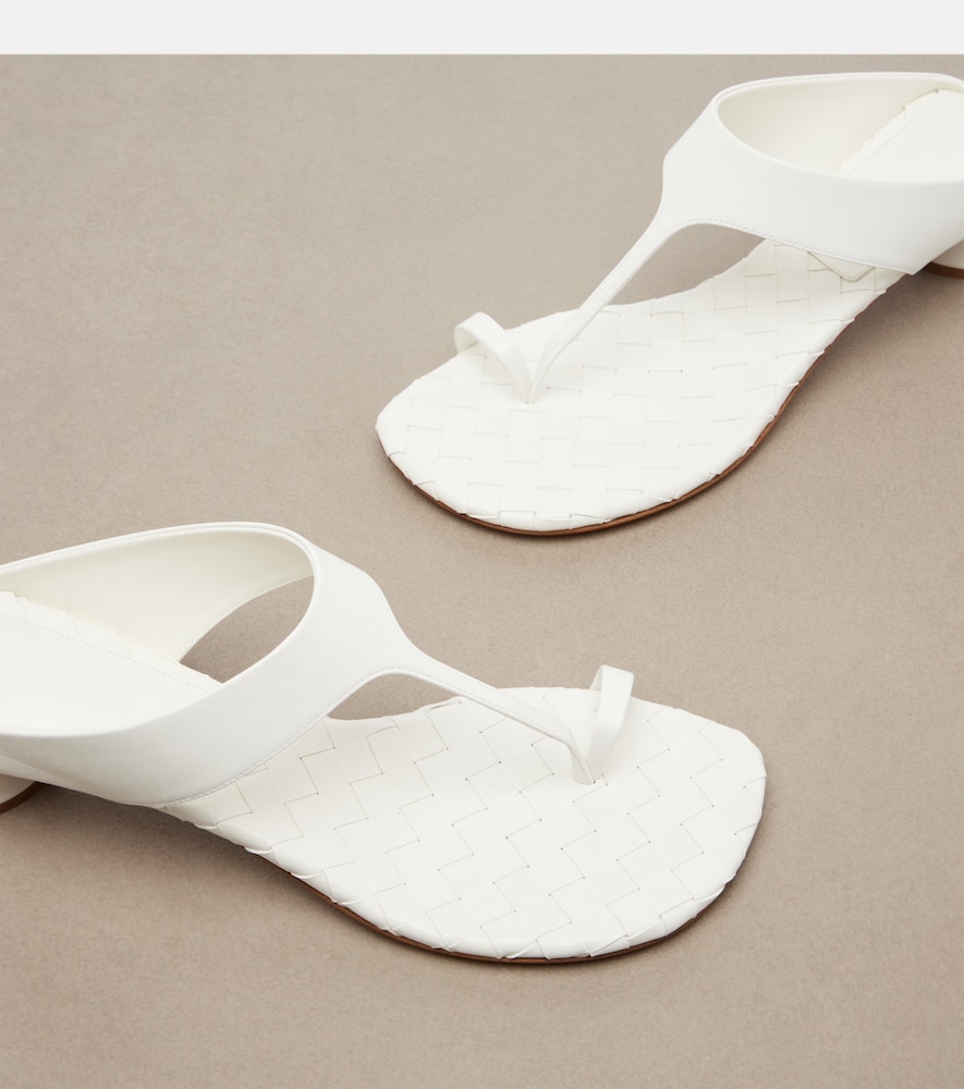 Livia Intrecciato Leather Thong Sandals