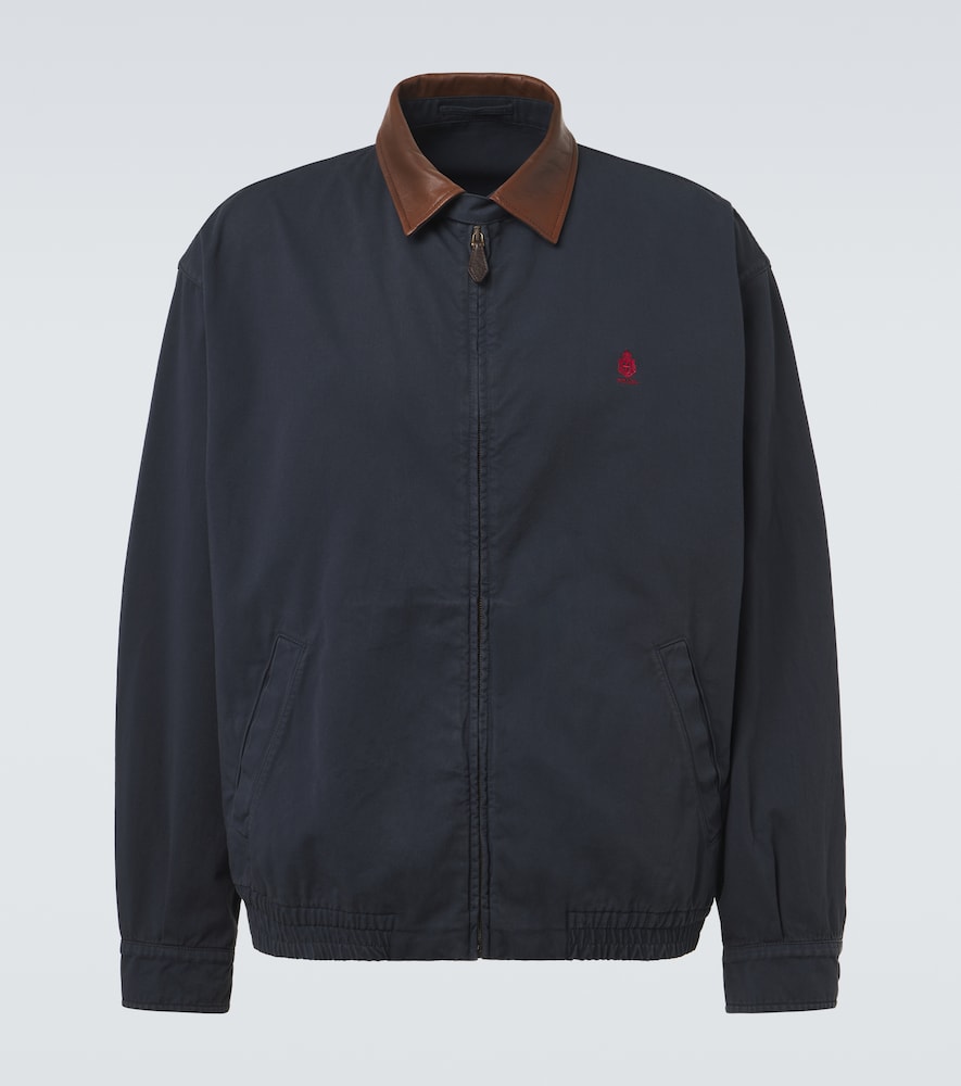 Blouson aus Canvas mit Leder