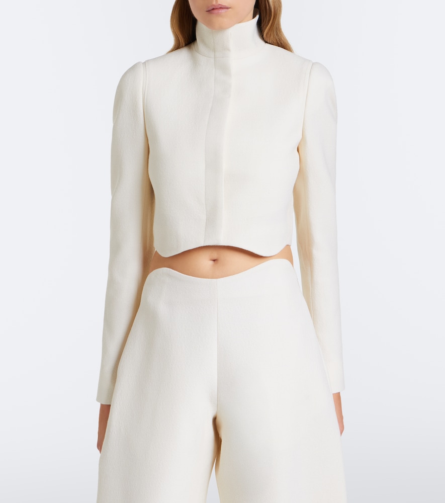 Alaïa Cropped Wool Crêpe Jacket