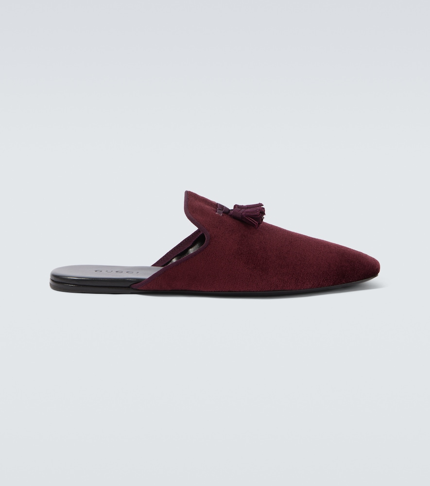  Gucci Gucci Tasseled Velvet Mules 