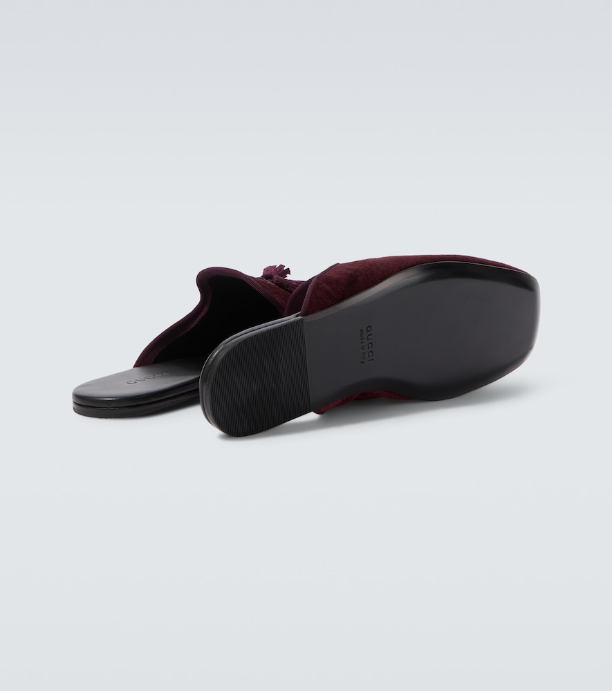  Gucci Gucci Tasseled Velvet Mules 