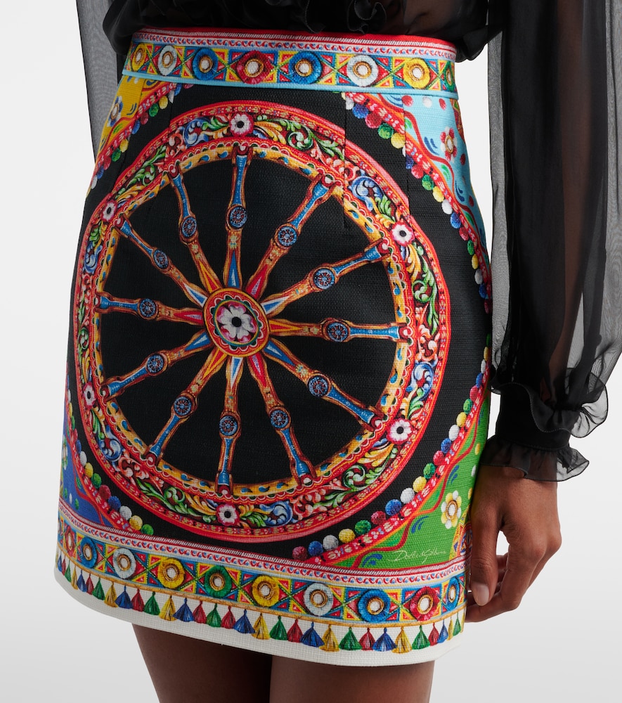  Dolce&gabbana Dolce&gabbana Printed Cotton Miniskirt 
