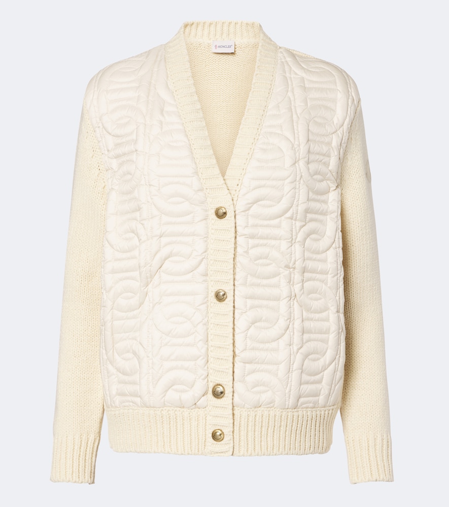 Moncler Donna Cardigan In Misto Cotone Beige It Taglia 44- Mytheresa