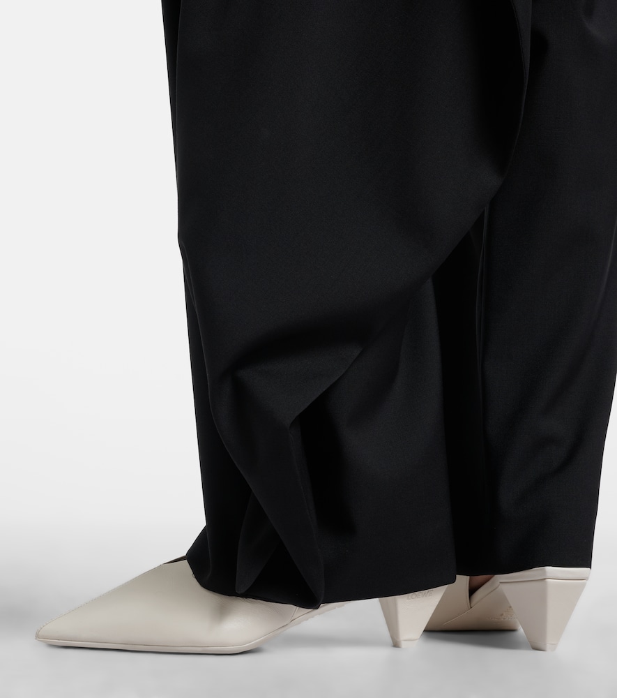 Origami Cubic Leather Slingback Pumps