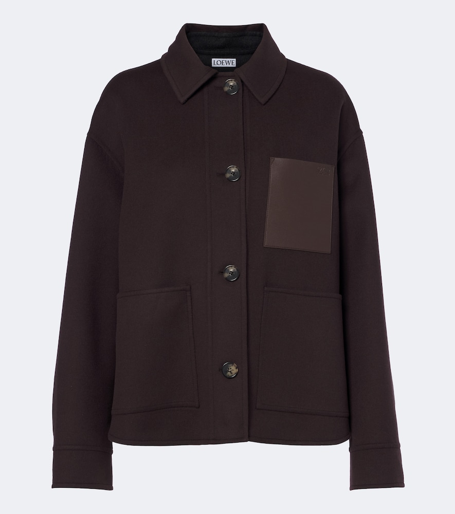 Giacca in lana e cashmere con pelle