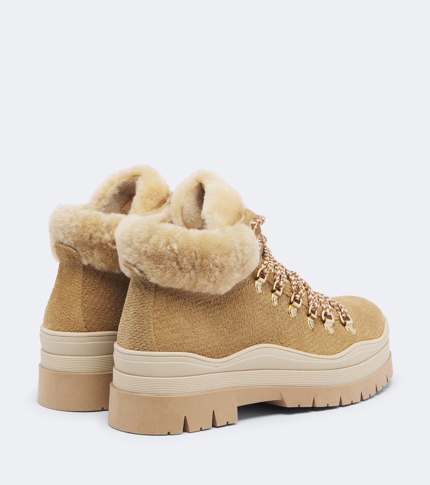 Arosa Shearling-Trimmed Ankle Boots