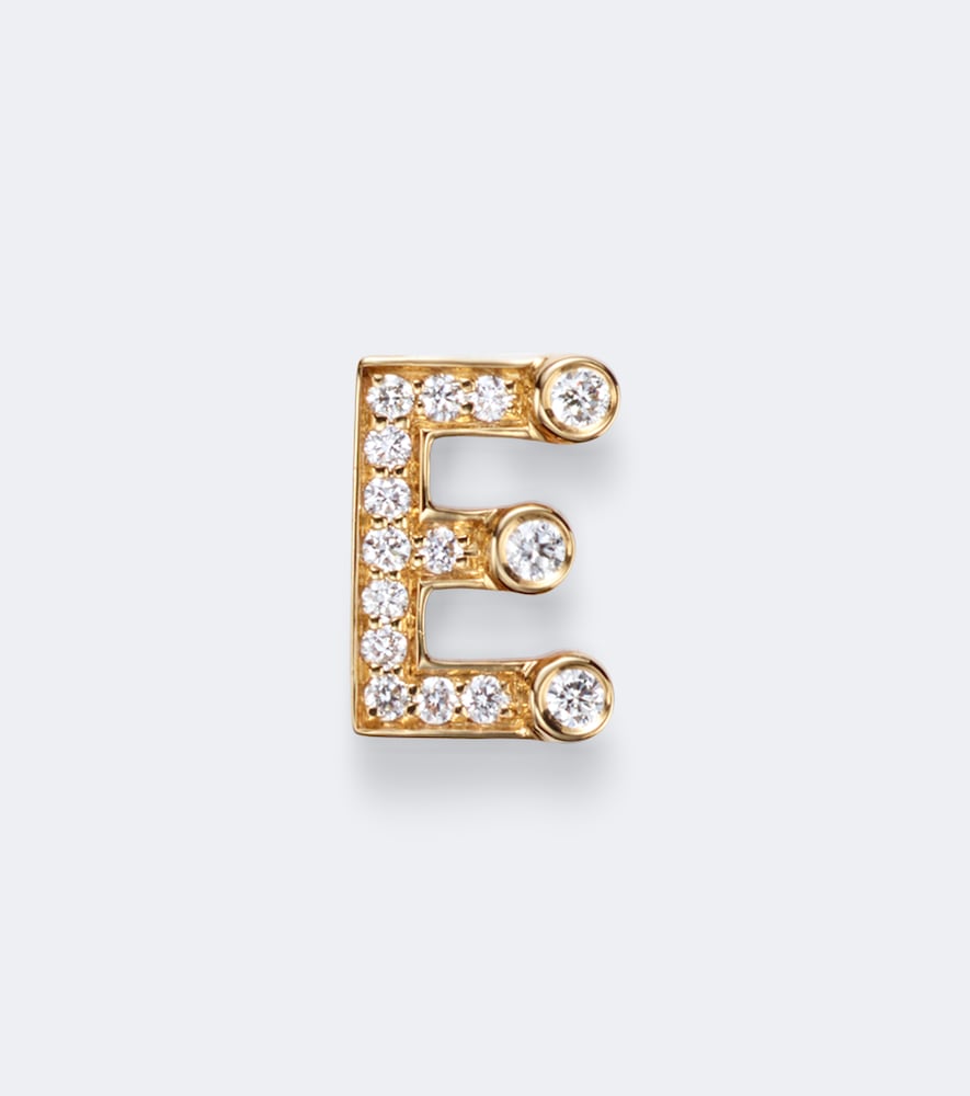 Sophie Bille Brahe Boucle doreille unique Petite E en or 18 ct et diamants 850$