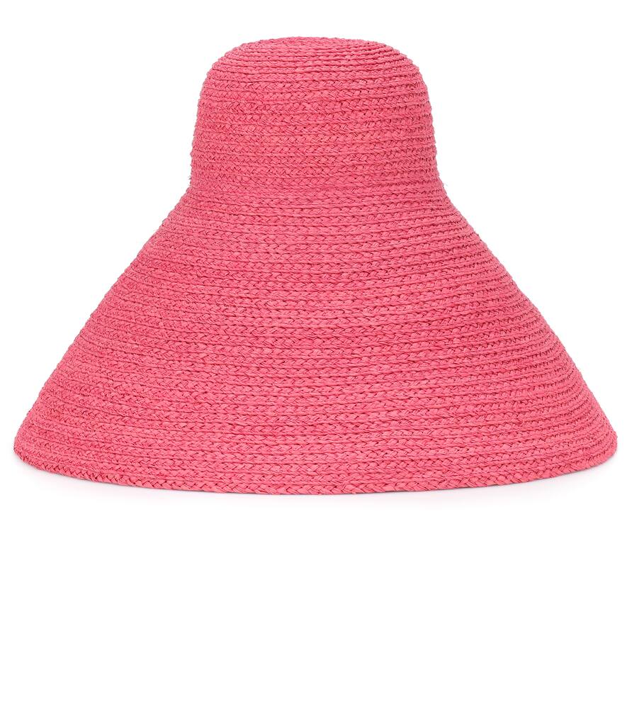 Click to view more detailed imagery on our partner's website Jacquemus Le Grand Chapeau Valensole Pink Raffia Hat In Fuchsia