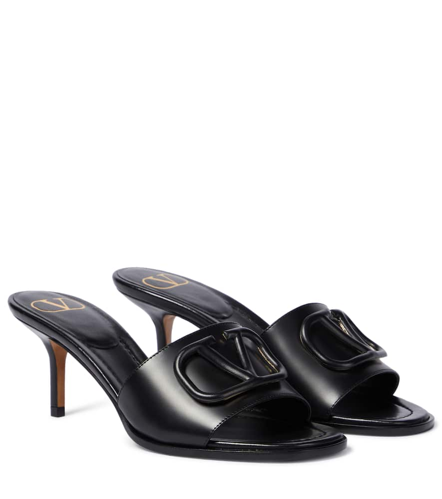 Valentino Garavani Garavani Leather Vlogo Mules 65 In Black | ModeSens