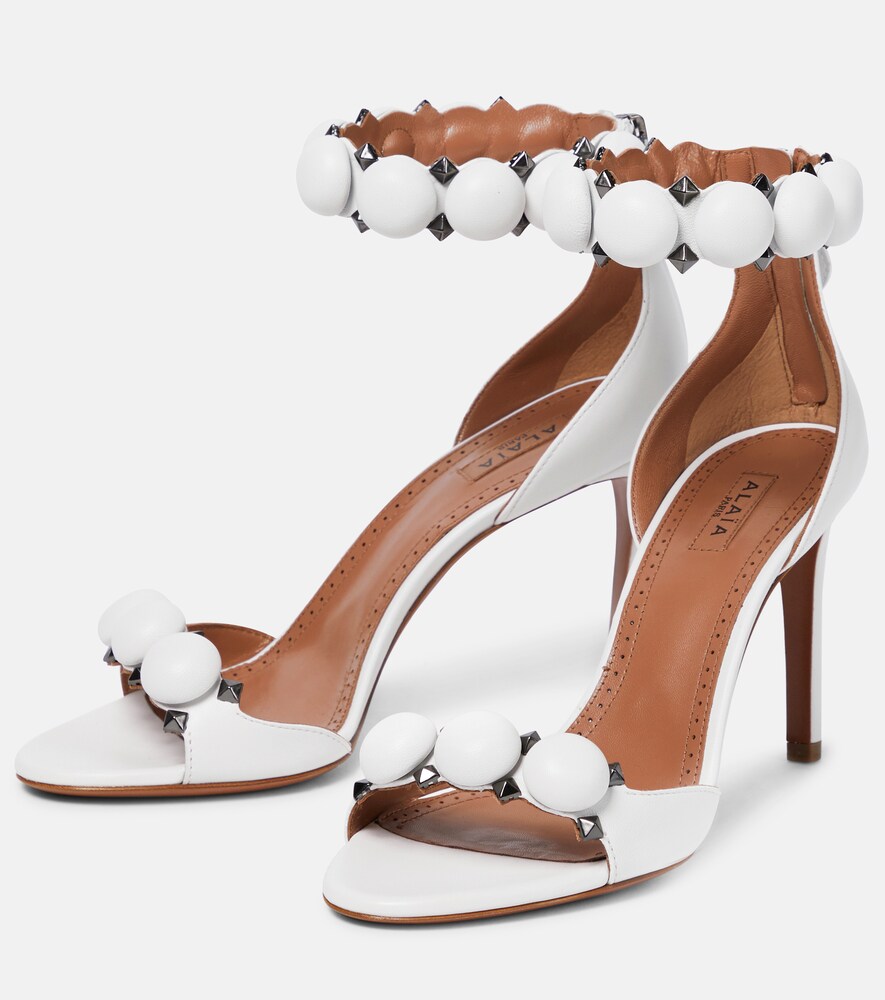  Alaia Alaia La Bombe 90 Leather Sandals 