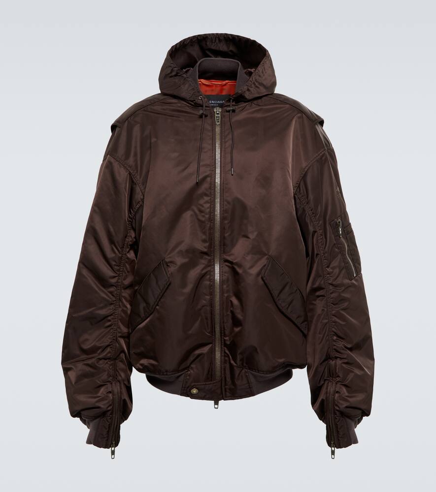 Balenciaga Technical Bomber Jacket In Dark Brown ModeSens