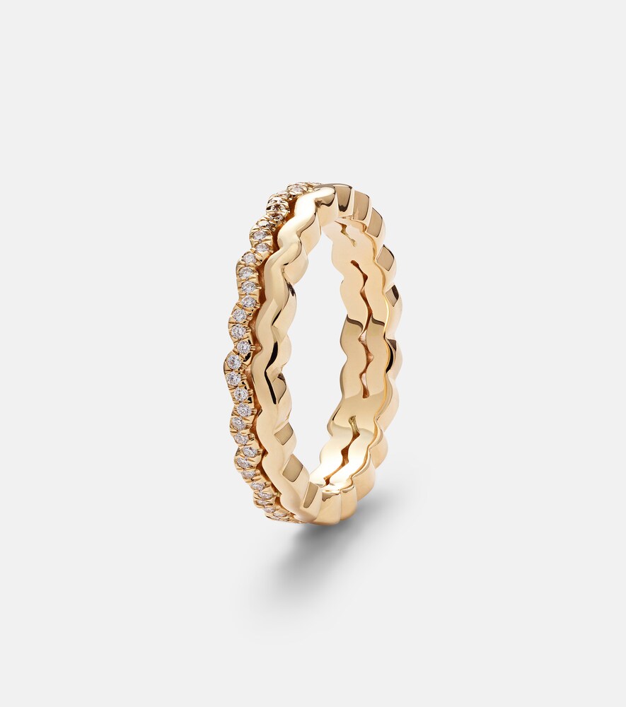  Suzanne Kalan Suzanne Kalan Ring Mini Wave Aus 18kt Gelbgold Mit Diamanten 