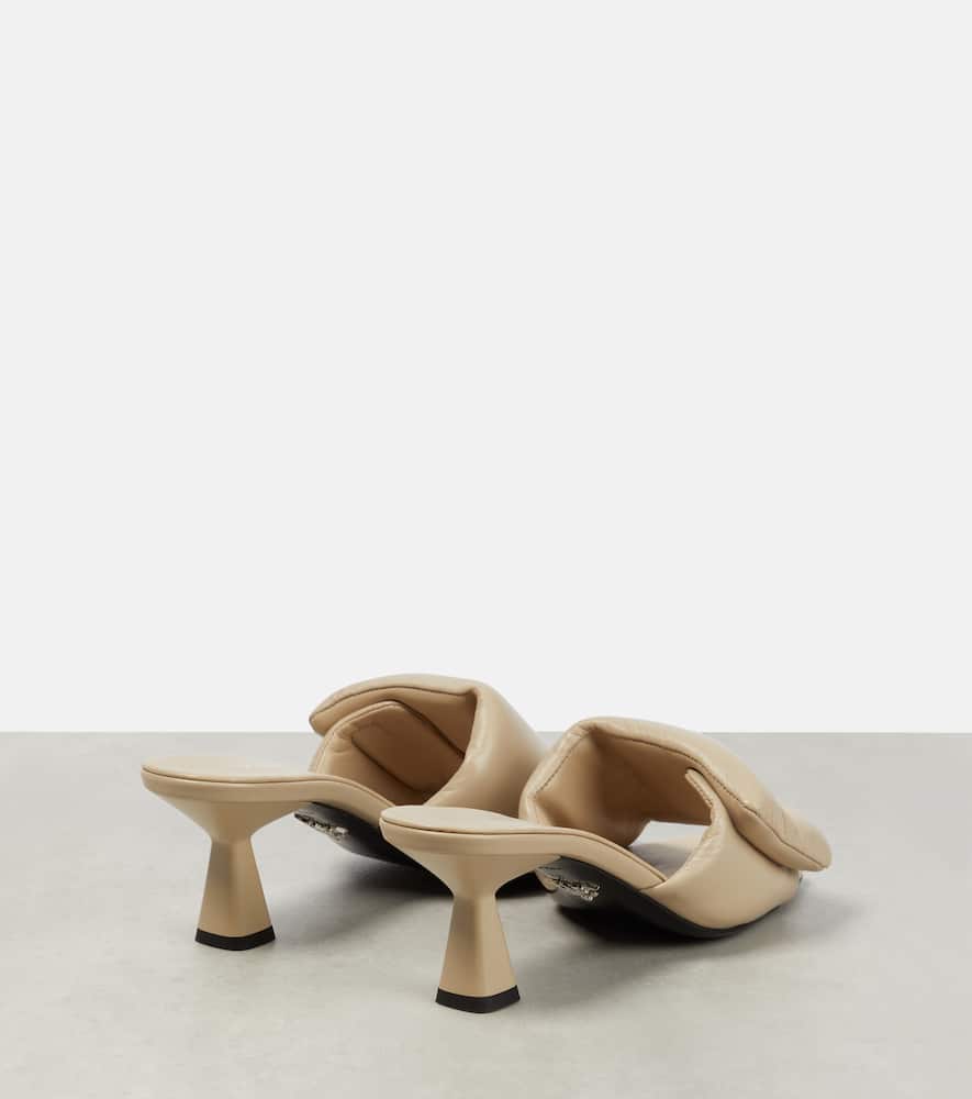 Prada Padded Leather Sandals In Deserto
