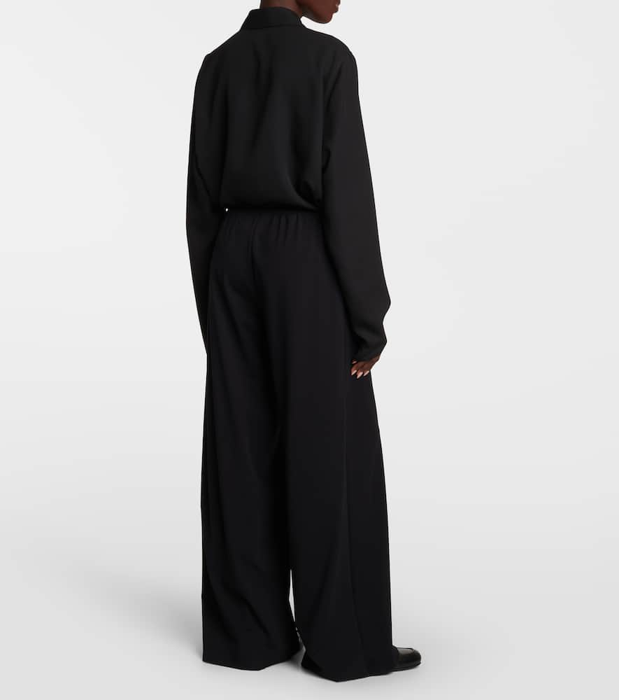 Shop The Row Bariem Low-rise Jersey Wide-leg Pants In Black