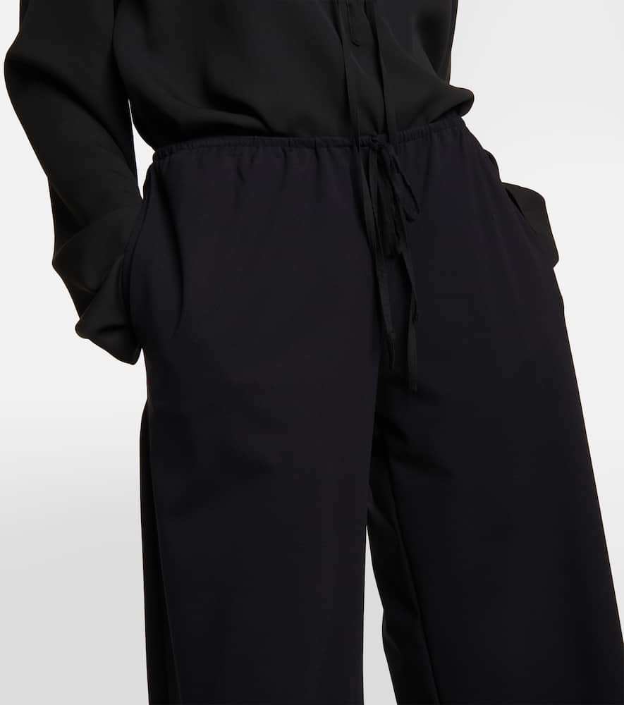 Shop The Row Bariem Low-rise Jersey Wide-leg Pants In Black