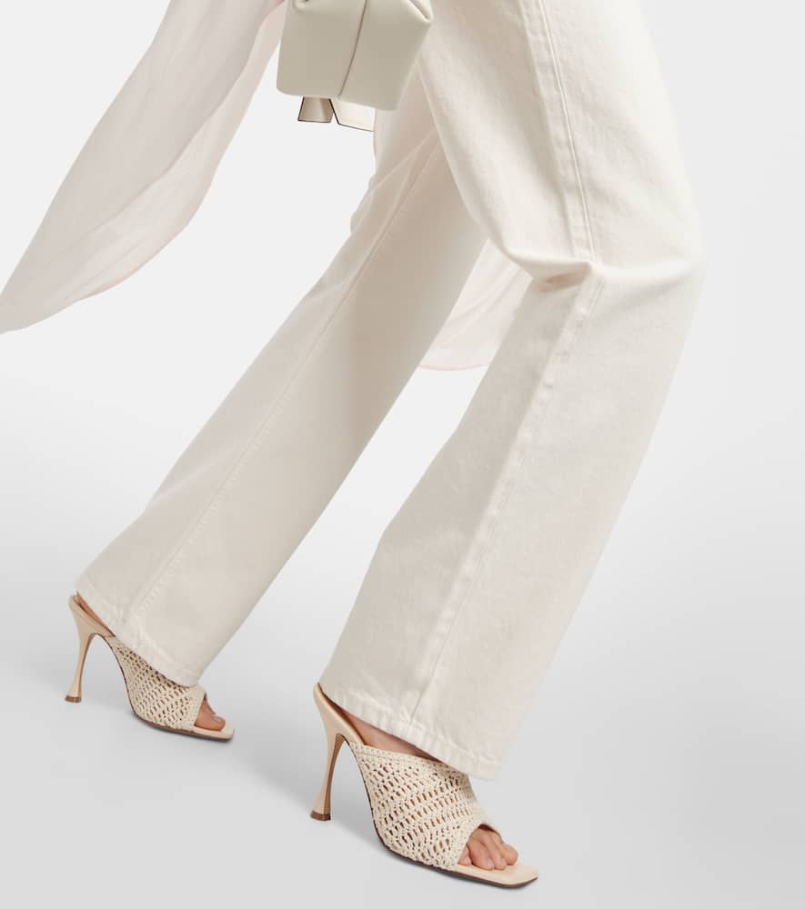 Re/done High-rise Straight-leg Jeans In Weiss