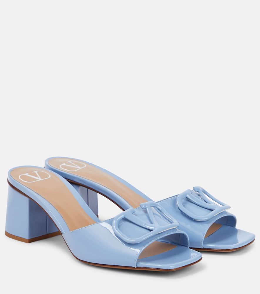VLogo Signature patent leather mules
