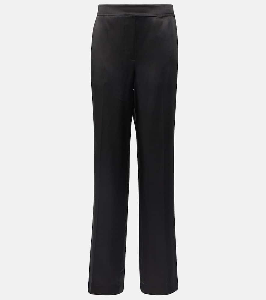 Tova silk satin straight pants