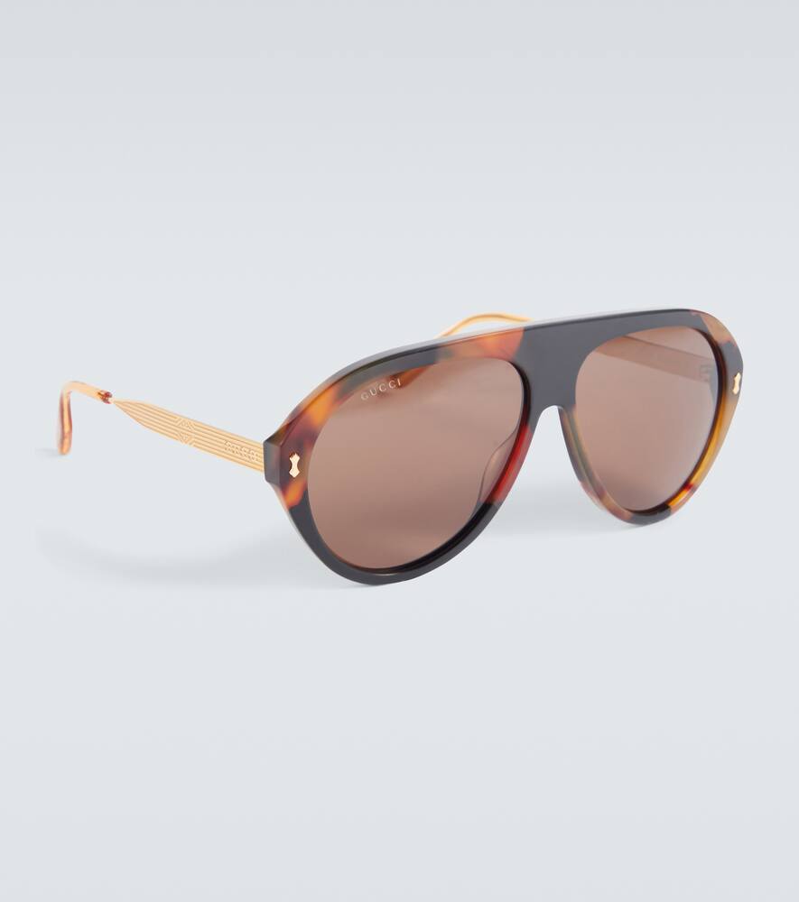 Gucci Port Royale Aviator Sunglasses In Brown