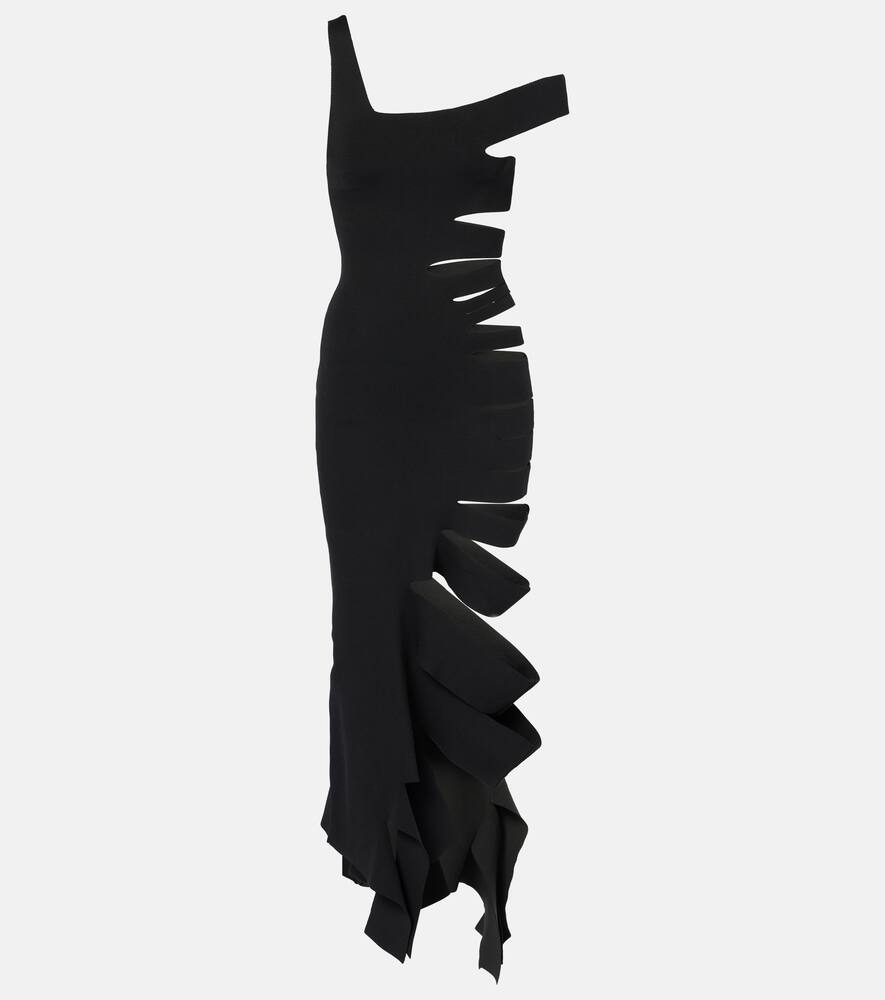 Mugler Asymmetric cutout midi dress