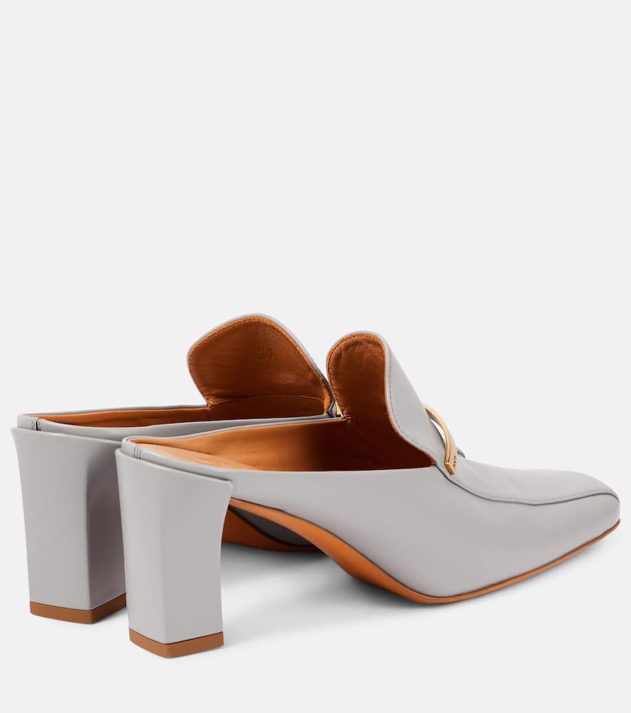 Tod's Leather Mules In Grey