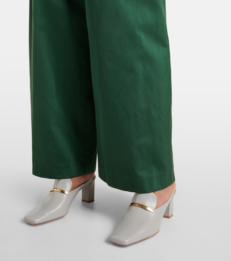 Tod's Leather Mules In Grey