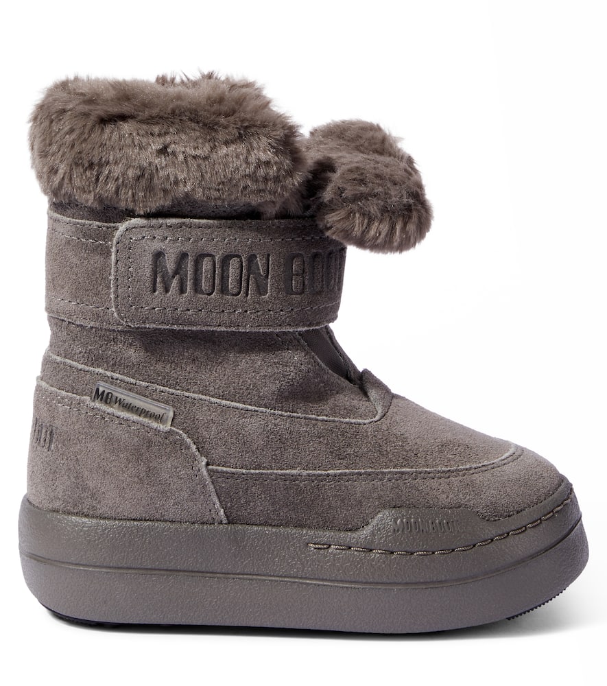 Moon Boot Junior Park Suede Snow Boots In Grey