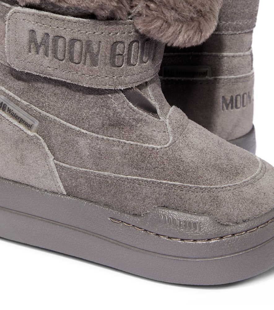 Moon Boot Junior Park Suede Snow Boots In Grey