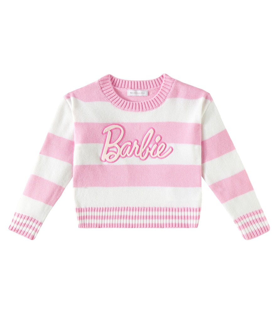 Monnalisa x Barbie® embroidered striped sweater