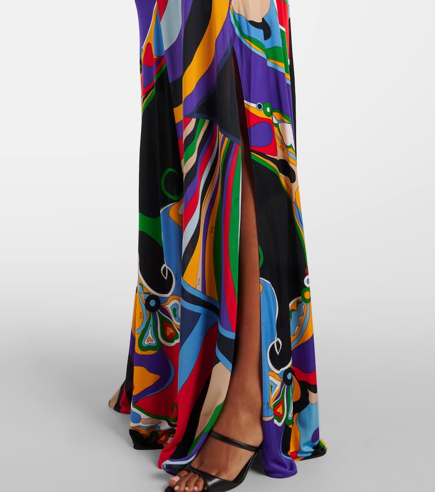 Pucci Orchidee And Iride-print Maxi Dress In Multicoloured