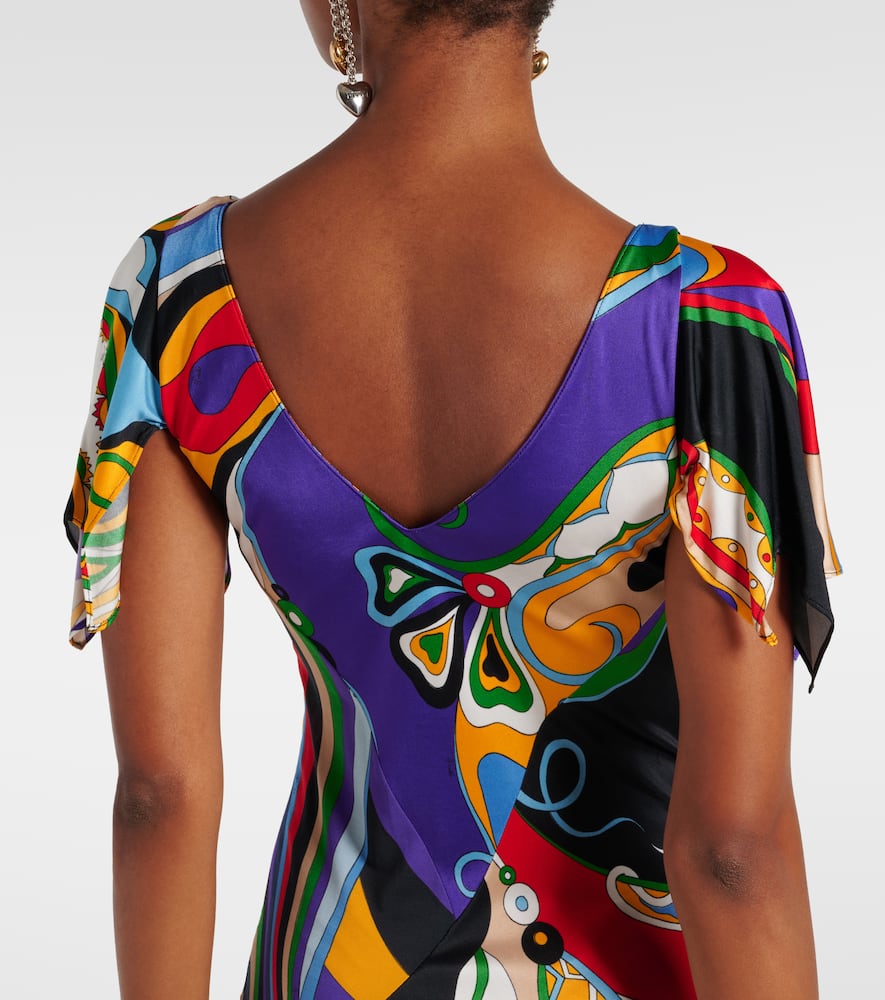 Pucci Orchidee And Iride-print Maxi Dress In Multicoloured