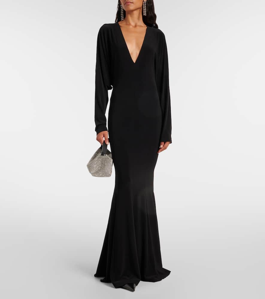 Norma Kamali Scoop Neckline Maxi Dress In Black