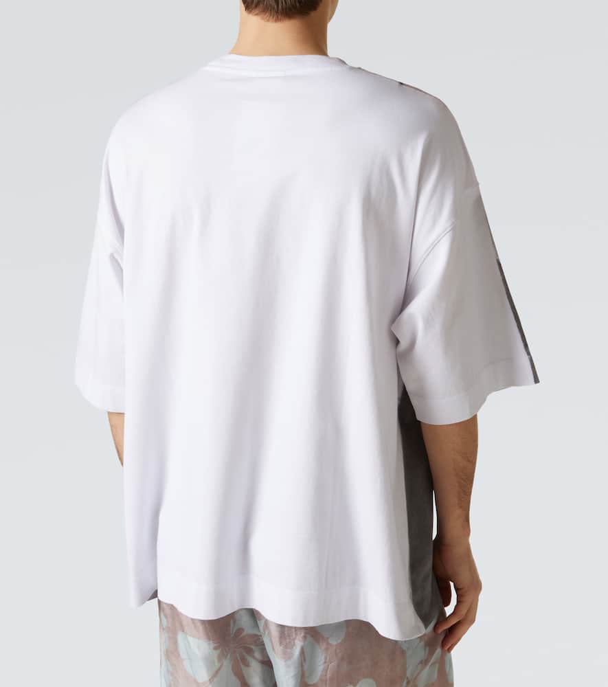 Tシャツ・カットソー Dries Van Noten Grey Cotton T-Shirt With Contrasting Floral Dries Van Noten Grey Cotton T-shirt With Contrasting Floral