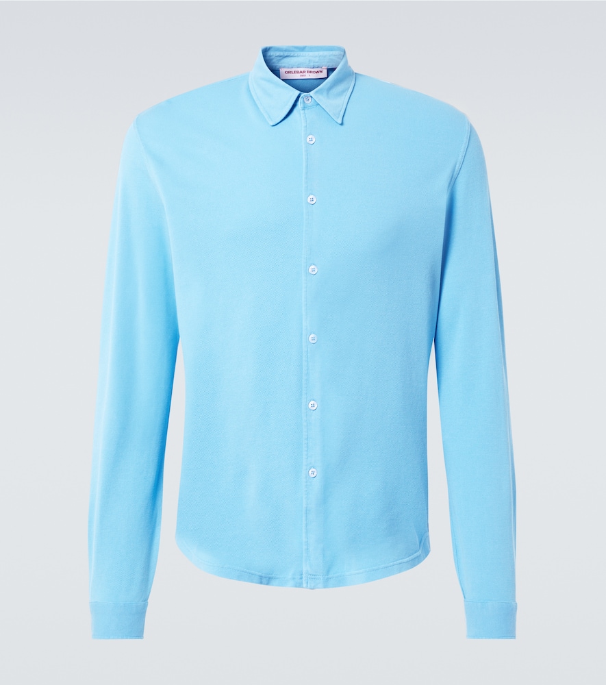 Orlebar Brown Giles Cotton Piqué Shirt In Blue