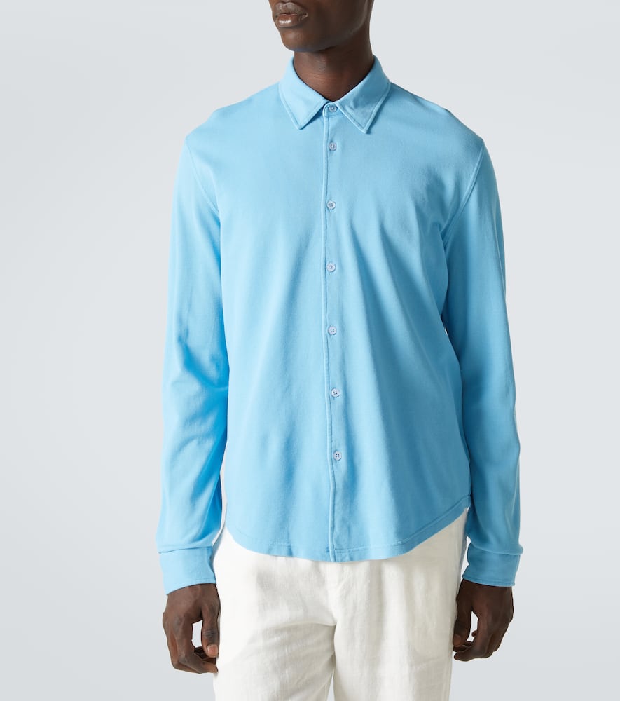 Orlebar Brown Giles Cotton Piqué Shirt In Blue