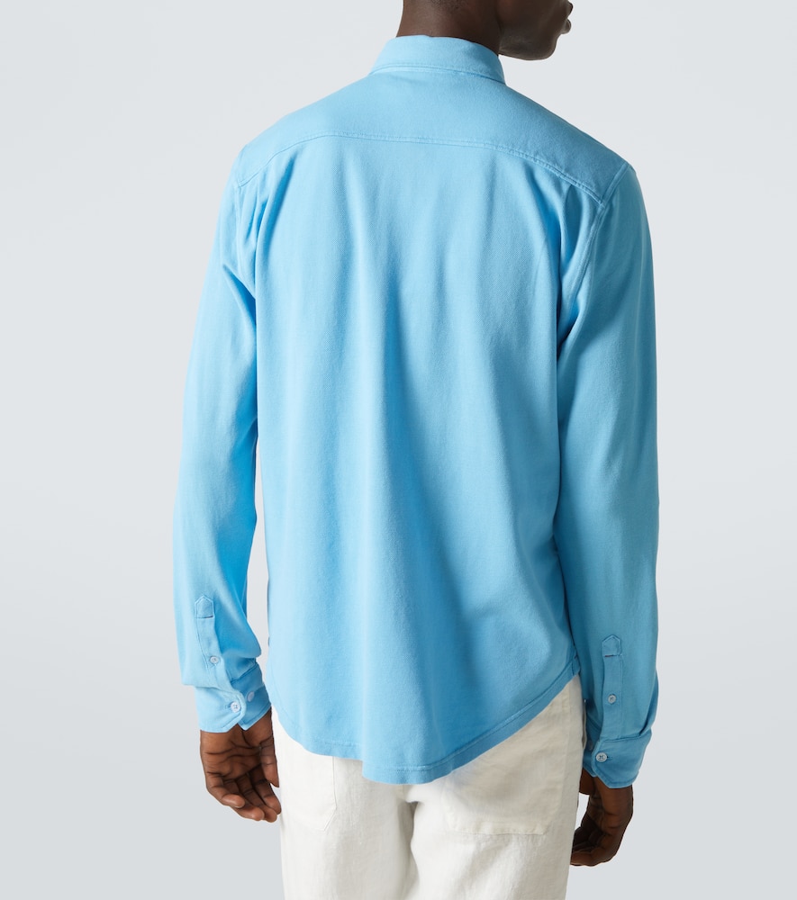 Orlebar Brown Giles Cotton Piqué Shirt In Blue
