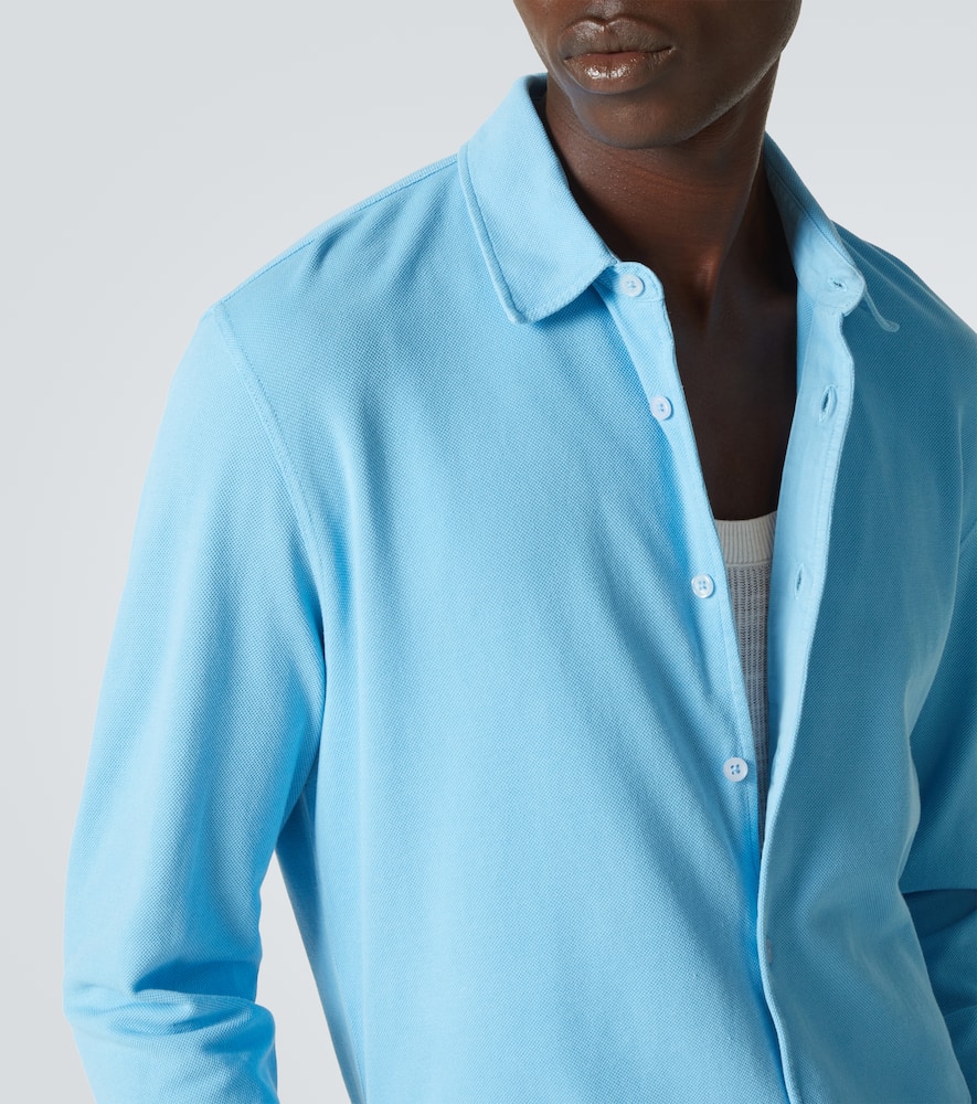 Orlebar Brown Giles Cotton Piqué Shirt In Blue